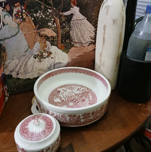 🍅🥣Walker China Heavy Vintage Serving. 🏕 Bowl&Gravy Bowl🥣Made in U.S.A. - Picture 7 of 13